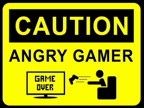 Caution Angry Gamer, Retro metal Sign vintage / man cave A4 A5 A6 sign
