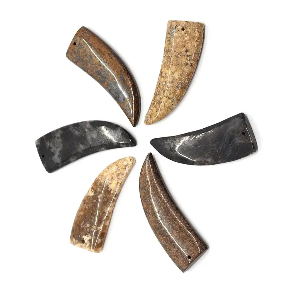 Natural Black Spectrolite Chili Pepper-shaped Pendants Single Hole Semi-precious Stone Charms Accessory 1pc DIY Jewelry Material