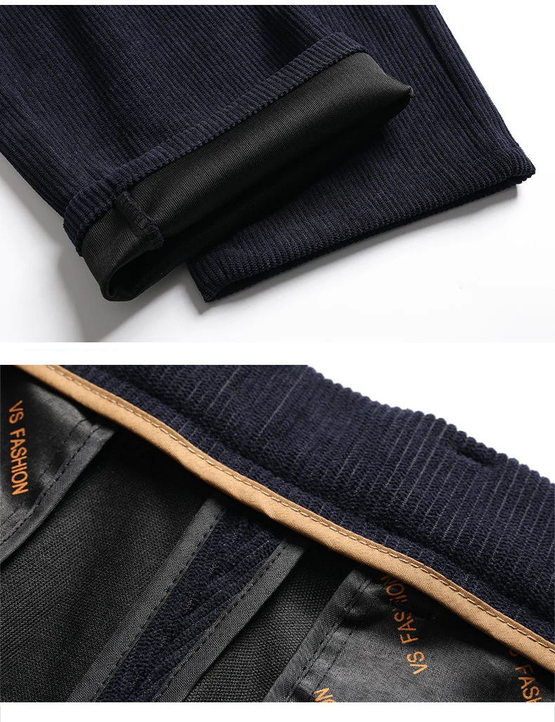 Business-Freizeithose für Herren, Cord-Anzughose, Herbst, formelle Anzughose, Braun, Marineblau, Khaki, 29–42 – Detail 9
