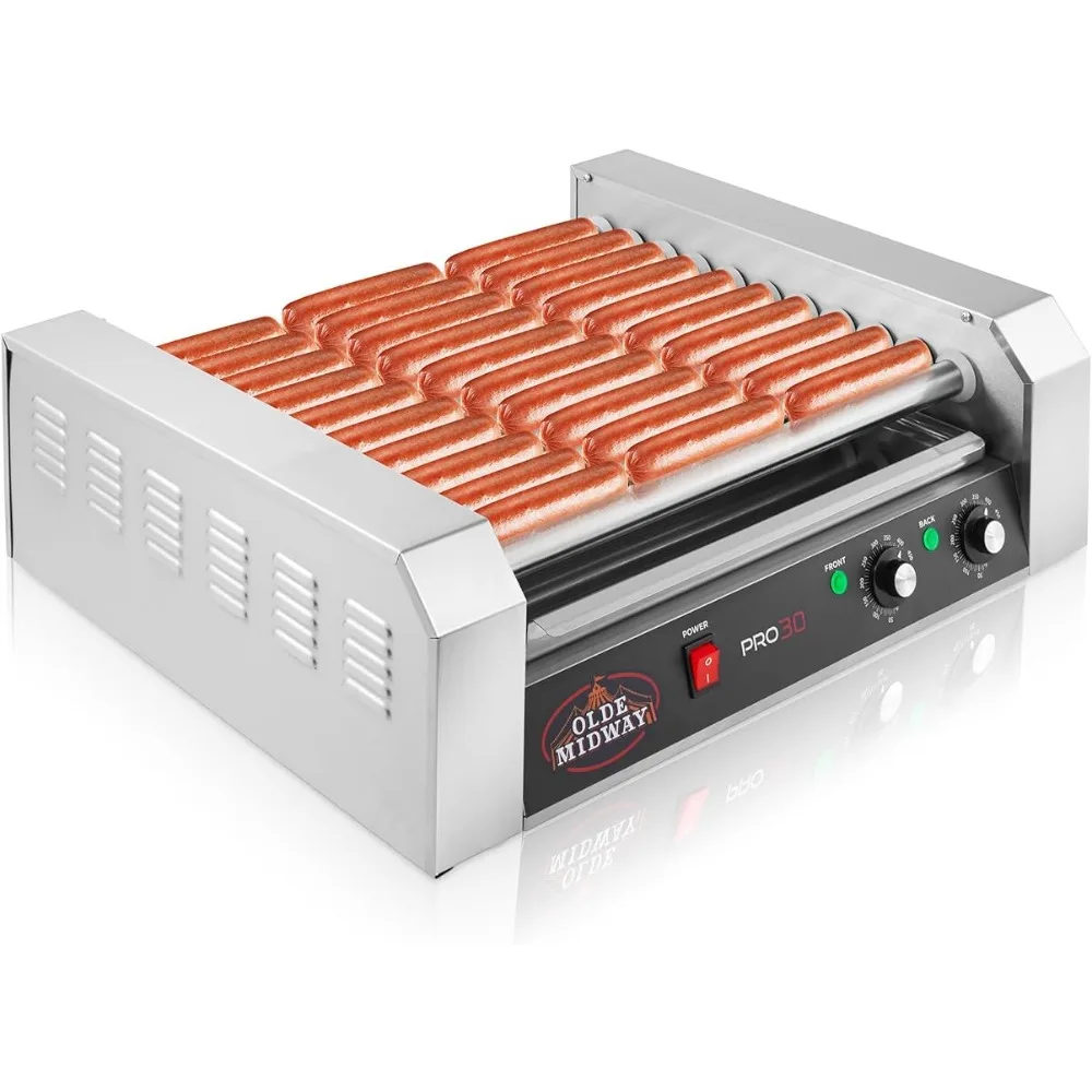 Electric 30 Hot Dog 11 Roller Grill Cooker Machine 1400-Watt - Commercial Grade