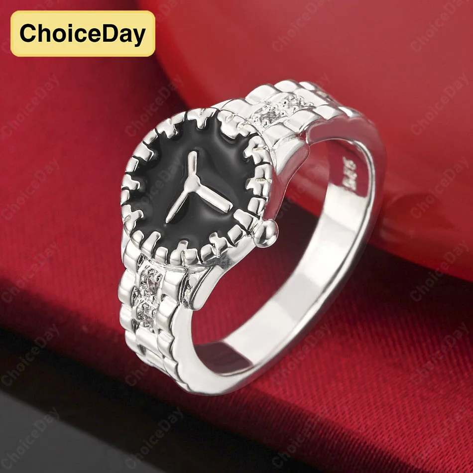 

ChoiceDay Fashion 925 Sterling Silver 7-10 Exquisite Watch Ring Women's Jewelry Accessories Party Gift