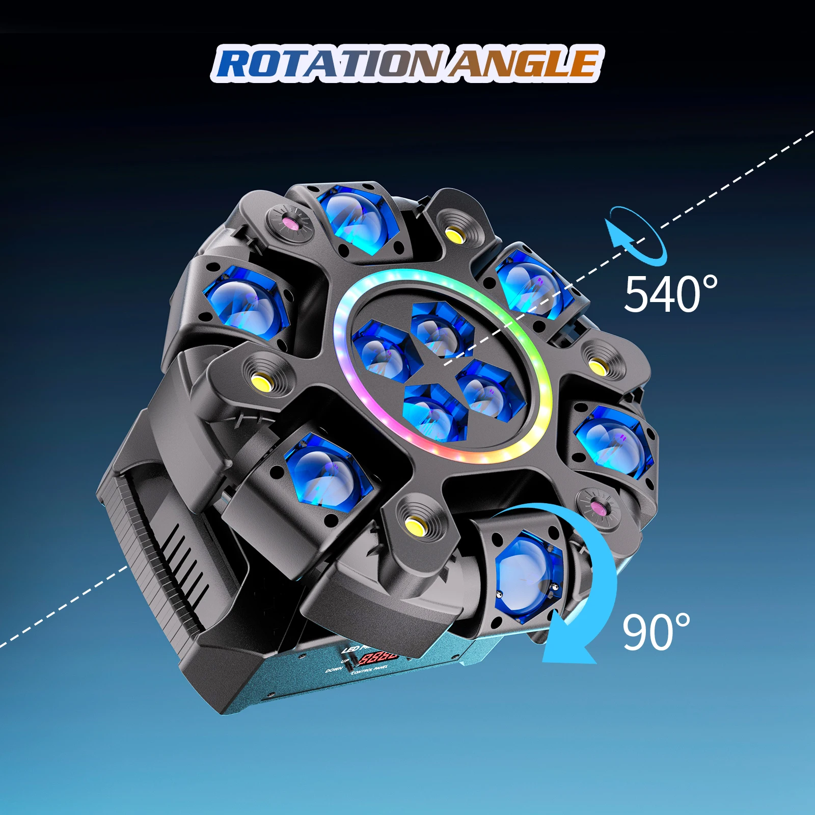 Somspot 150W Moving Head Light RGBW Stage Effect Lighting Projector DMX Voice Control for DJ Disco Party Concert Wedding Theater