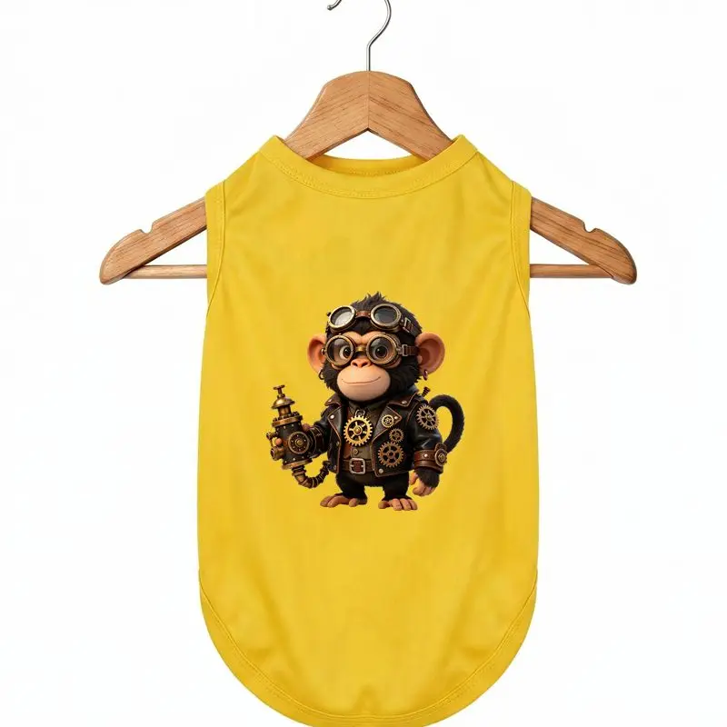 

Summer Dog Vest, Steampunk Monkey Print, Breathable Cool Pet Clothes