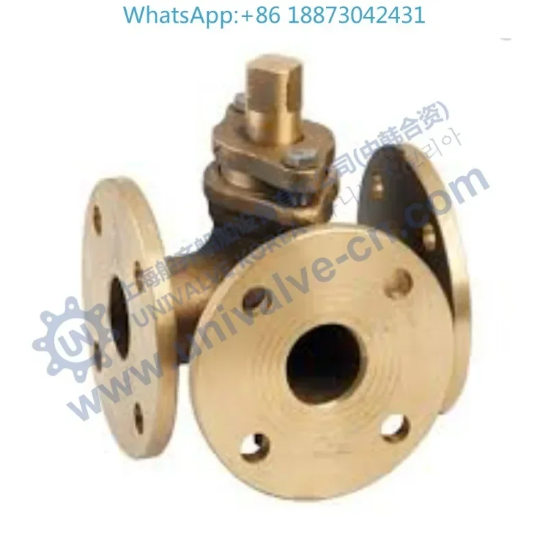 G-erman standard copper sealing rotary valve three-way flange L-shaped spool IMPA756131 756132 756133