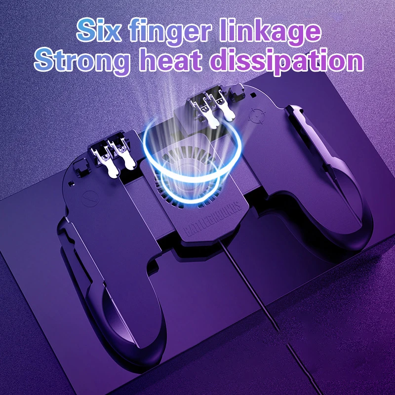 H10 gaming handheld grip controlador de jogo joystick gamepad para pubg gatilho ventilador refrigeração refrigerador telefone alimentado por usb 5000mah bateria