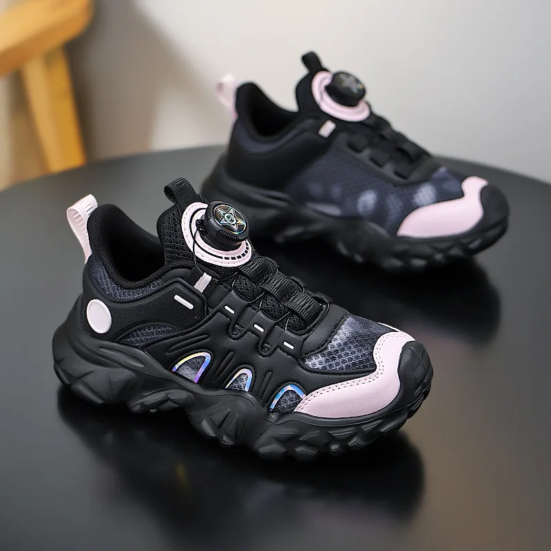 

Детская обувь из дышащей сетки (30-39 размеры) для мальчиков и девочек, повседневная спортивная обувь для школьников и нескользящая детская обувь.