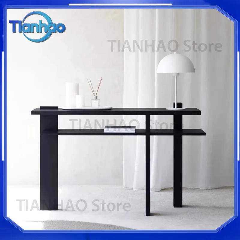 for European Minimalist Console Table for Modern Wabi Sabi Rustic Neutral Hallway Furniture Premium Unique Meuble Console