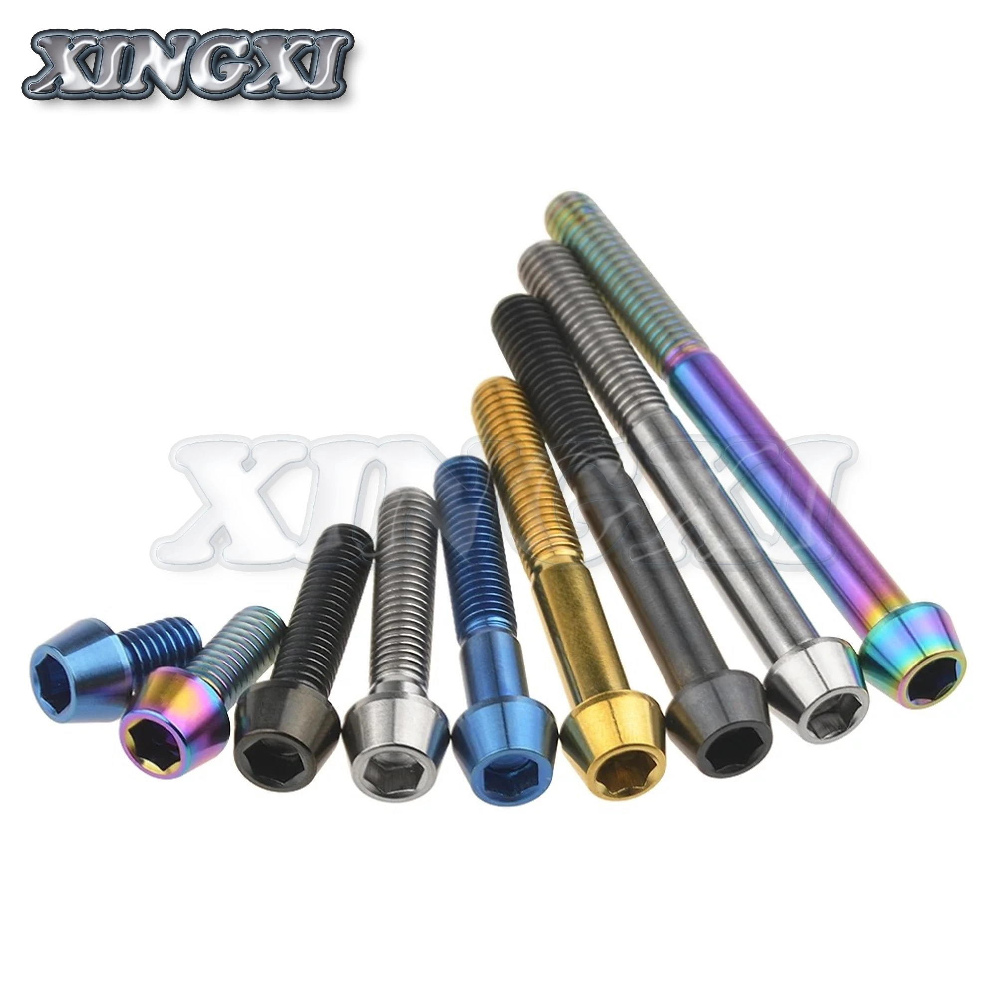 Xingxi Titanium M6x10 16 18 20 25 30 35 40 45 50 55 60 65mm chiave a brugola vite a testa conica per bicicletta auricolare freno bulloni Bicicleta