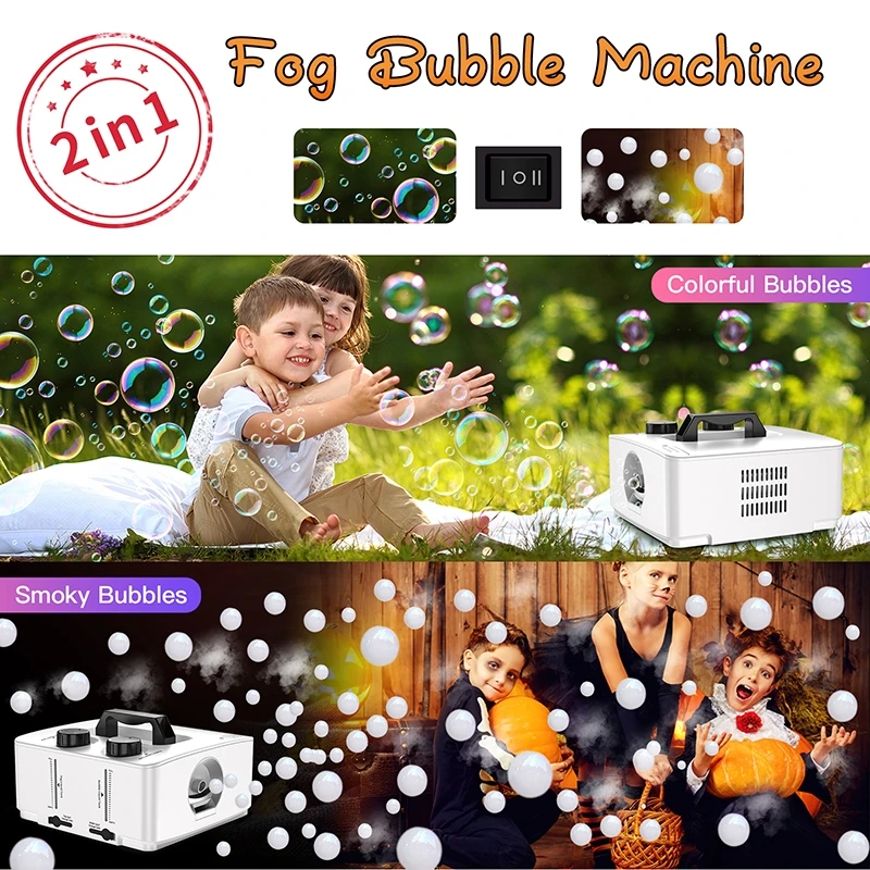 Máquina de burbujas de niebla, máquina portátil de burbujas de humo para interiores y exteriores, fiesta, boda, cumpleaños, fotografía, juguetes de Navidad y Halloween