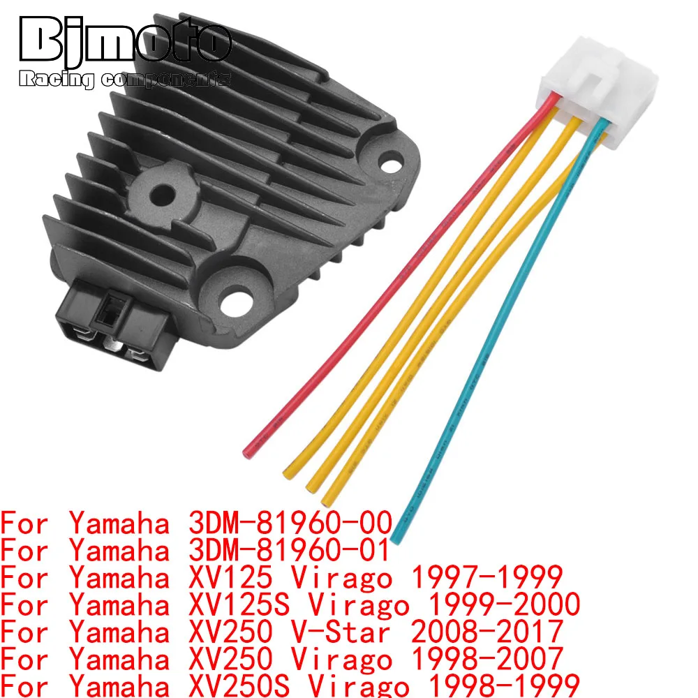 

Bjmoto Motorcycle Regulator Rectifier Plug For XV125 Virago 1997-1999 XV250 V-Star 2008-2017 3DM-81960-01 3DM-81960-00