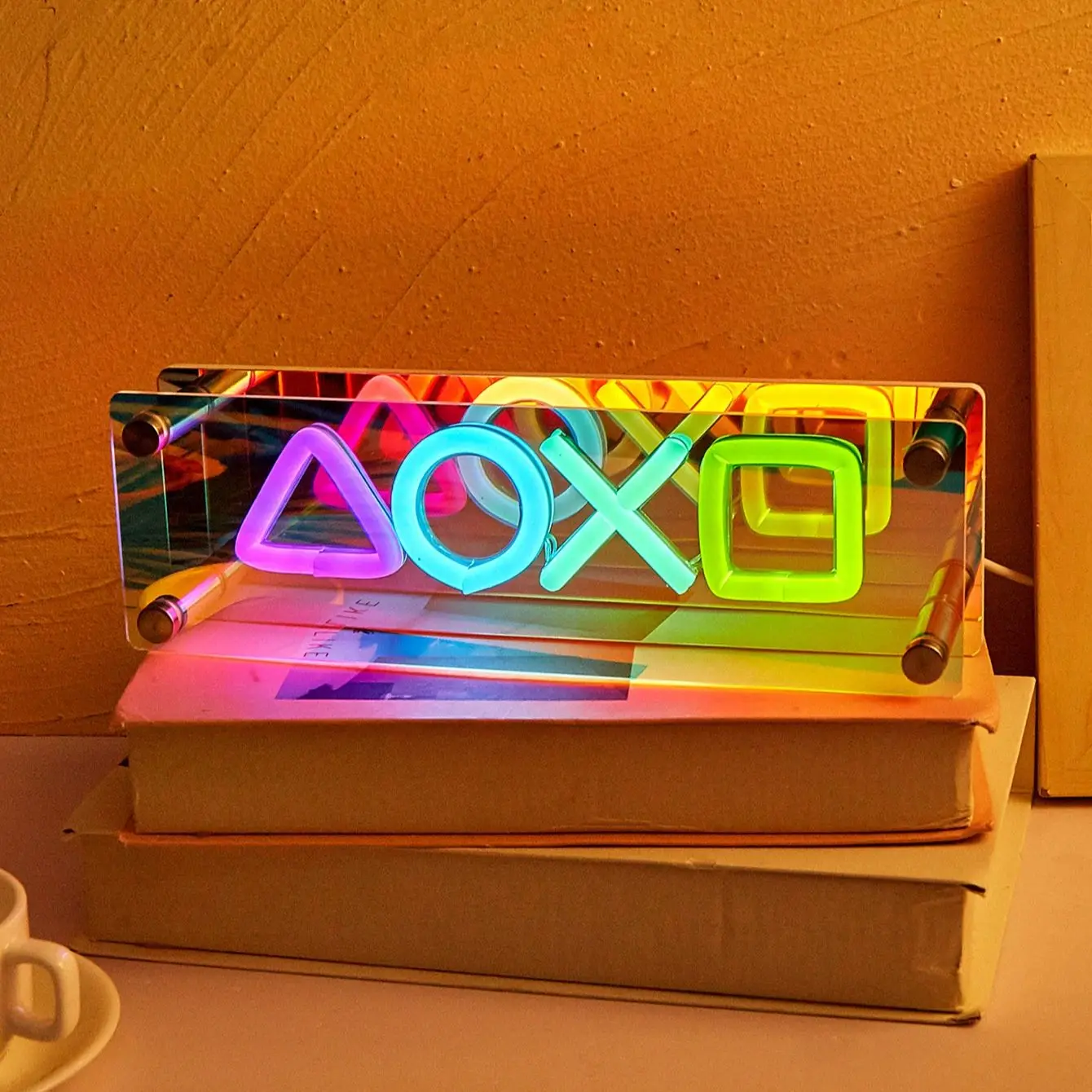 1pc New Trend XOXO LED Infinity Mirror Light Wall Mounted& Table Mounted USB Powered Birthday Gift Party Decor Room Decor Light