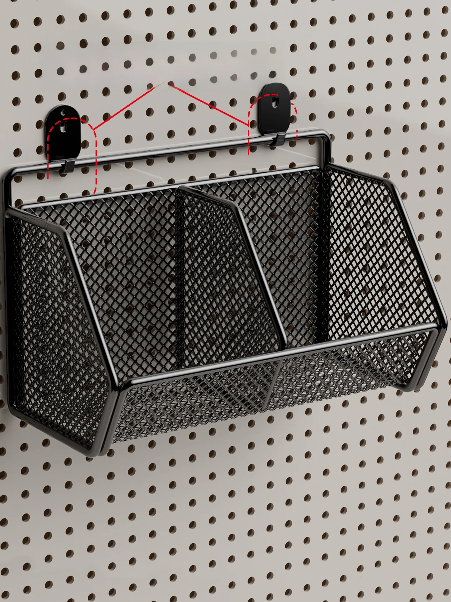 No-Drill Metal Wall-Mounted Gaming Storage Rack Organizer Hole Board Accessories Desktop Arrangement Hook Rack for Books And ...