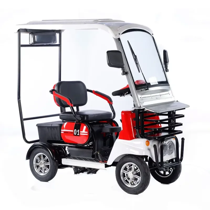 STROVAN Adult Passenger Cart Durable Electric Motor with Integrated Battery 3 Speeds Steel Frame