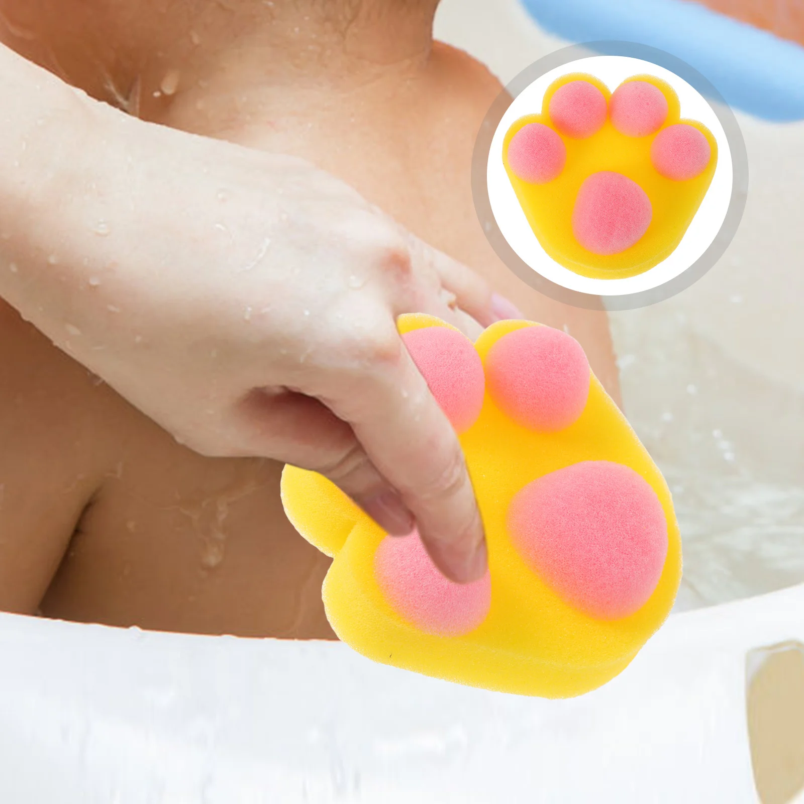 

Cartoon Paw Shape Baby Bath Sponge Children's Shower Scrubber Exfoliating Bathing Accessories Kids Toddler Body Wash Sponge