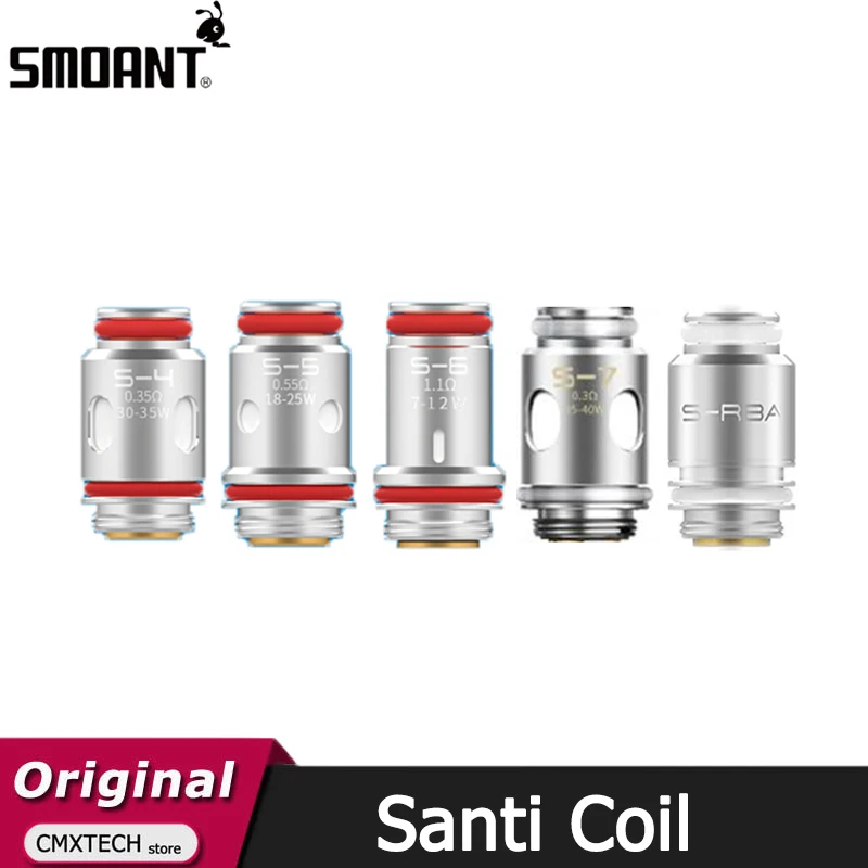 Original Smoant Santi Coil S1 S2 S3 S4 S5 S6 S7 S-RBA For E Cigarette Charon Baby Plus/SANTI Kit/Knight 40/Pasito Pro Kit