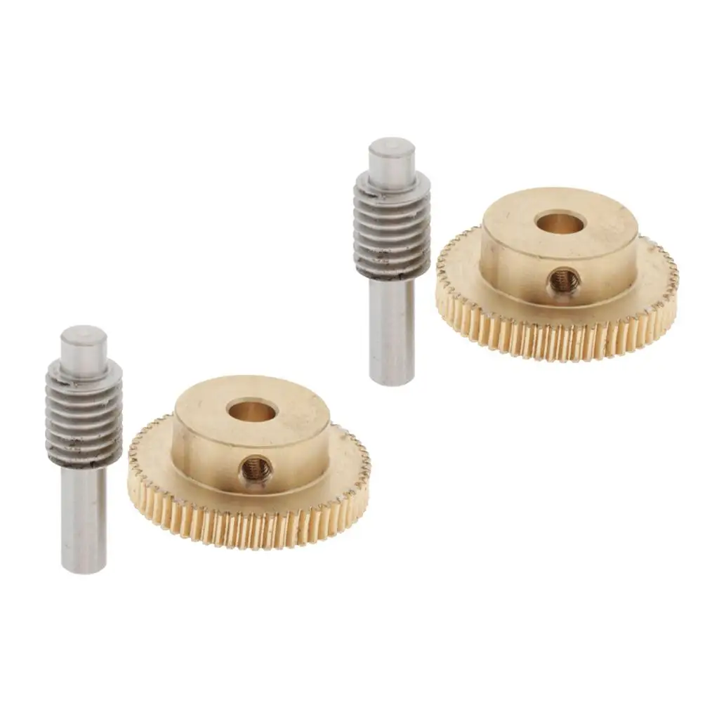 4 Pieces 60 Worm Wheel + 32mm Gear Shaft Reduction Ratio Gear Set