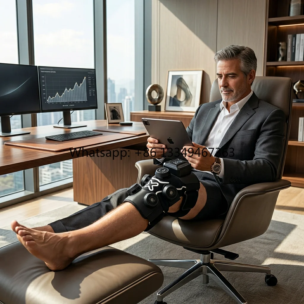 Hot Cold Compression with 3-Level Pressure Adjustable Temp 0-50 Timing Control Ice Therapy for Knee-Portable