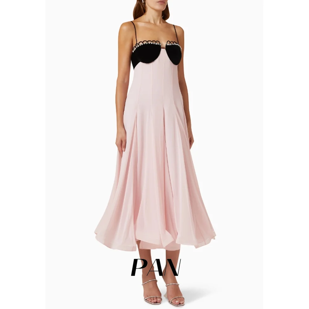 

Pan Customized Spaghetti Straps Special Occasions Dress Chiffon Formal Gowns Elegant Party Dresses Woman Dubai 2025