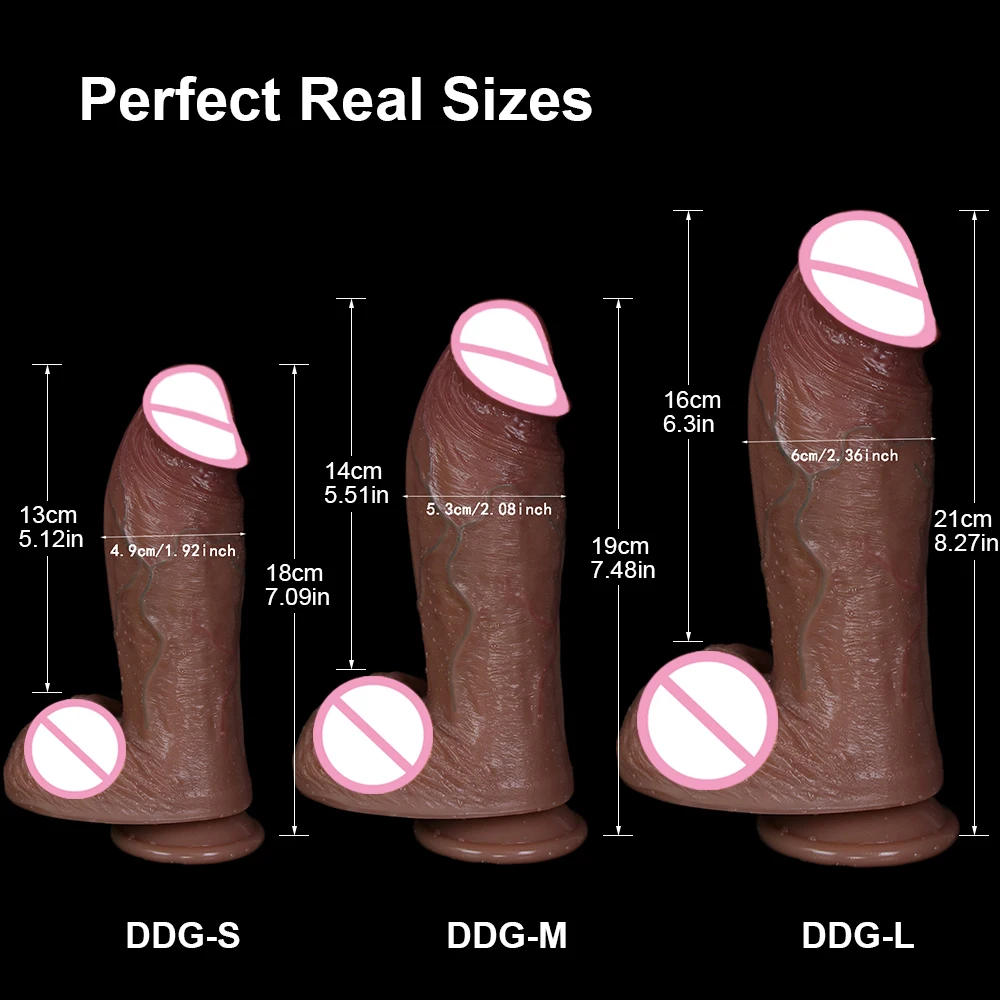 6cm Diam Realistic Dildos No Vibrator Soft Silicone Penis Strapon Suction Cup Anal Sex Toys For Female Masturbation Adults Dick