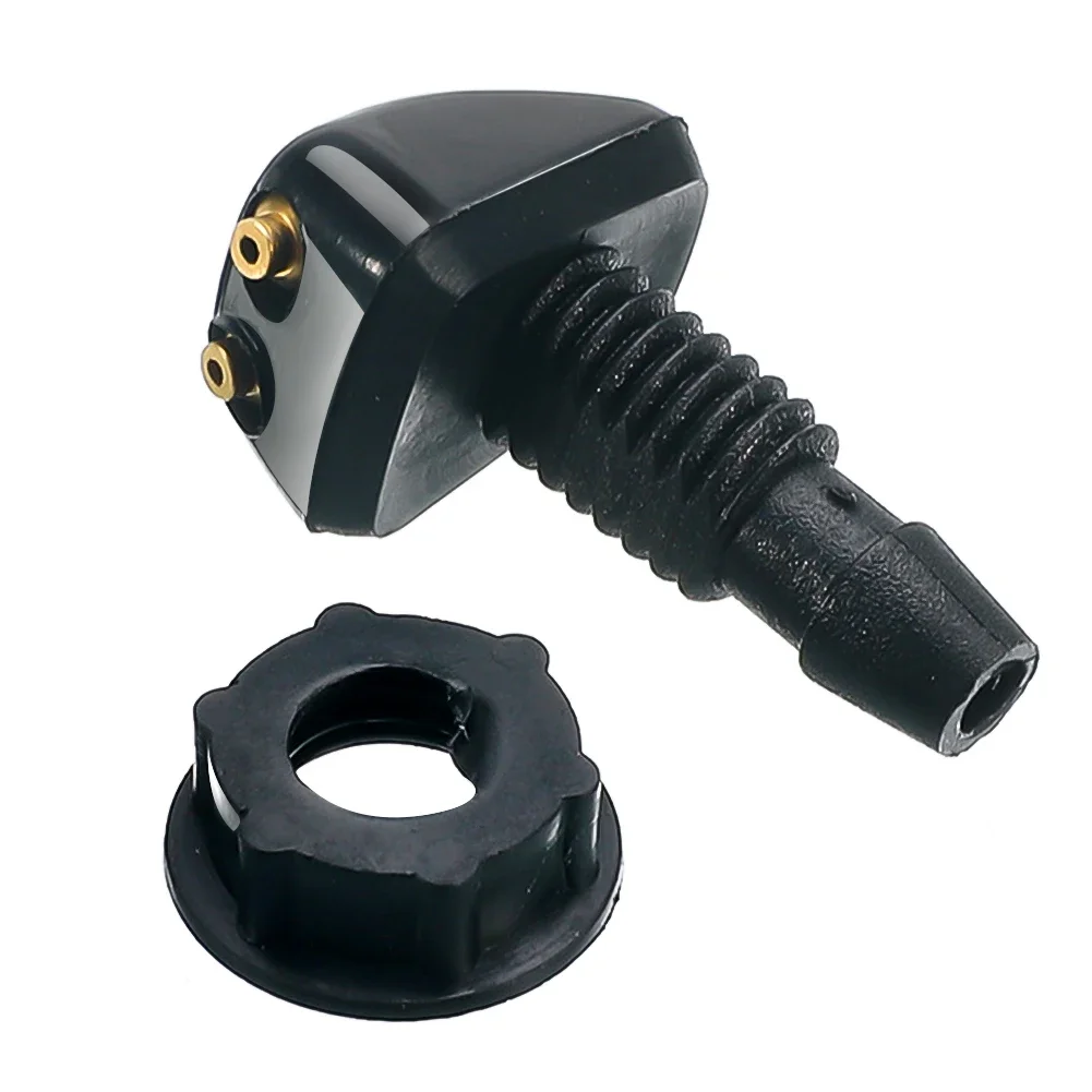 

2 шт. автомобильные форсунки омывателя лобового стекла с двумя отверстиями, подходят для большинства моделей автомобилей, распылитель воды для стеклоочистителя