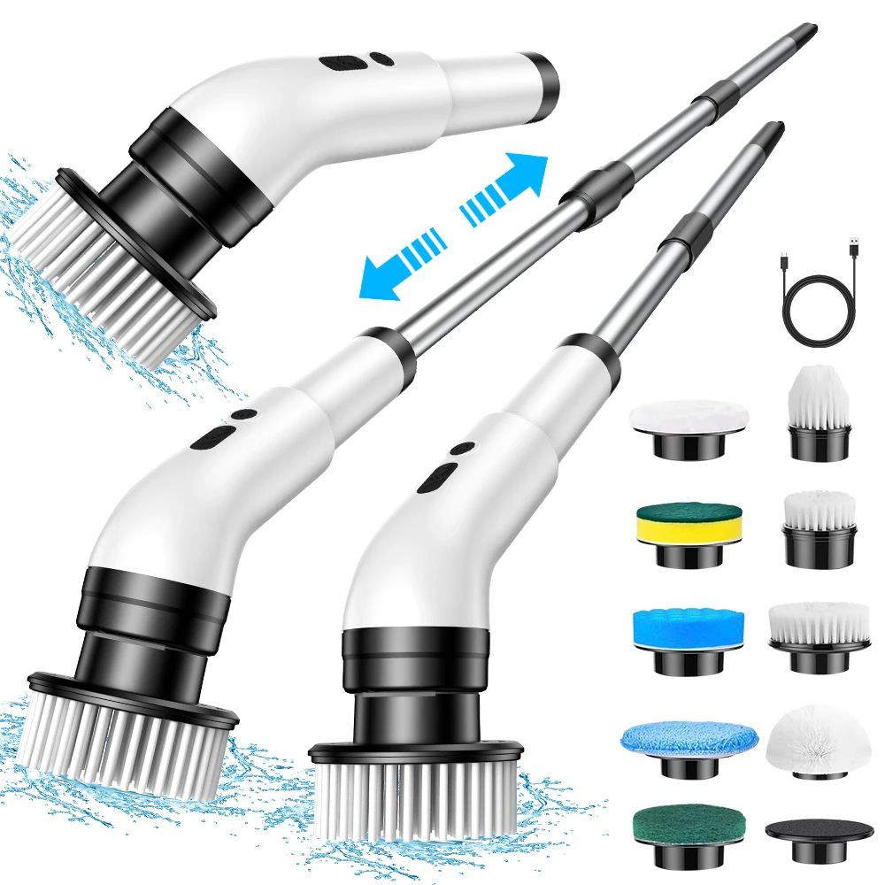 10-in-1wireless electric brush Multi-functional automatic hand-held electric cleaning brush Bathroom toilet floor toilet brush