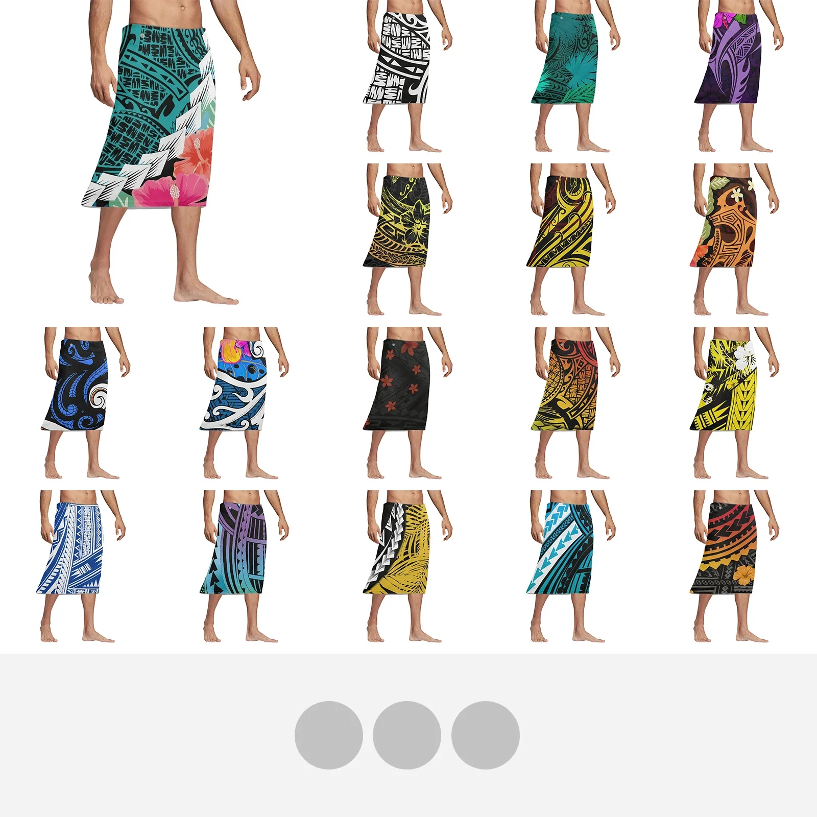 Polynesian Tribal Samoan Totem Tattoo Samoa Prints New Summer Mens Art Vintage Tattoo Prints Short Skirt Loose Streetwear Skirts