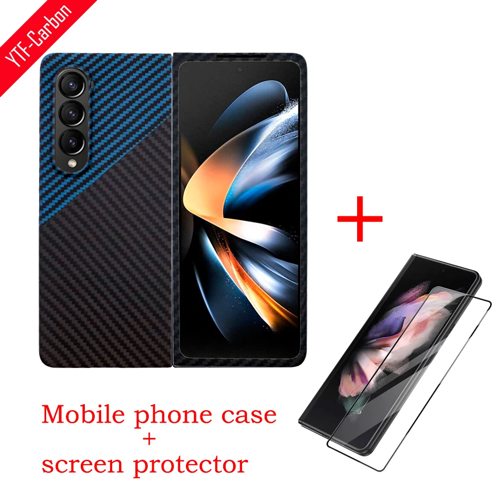 

YTF-carbon Real Carbon fiber Case For Galaxy Z Fold 4 case Aramid fiber Slim design Anti-fall cover