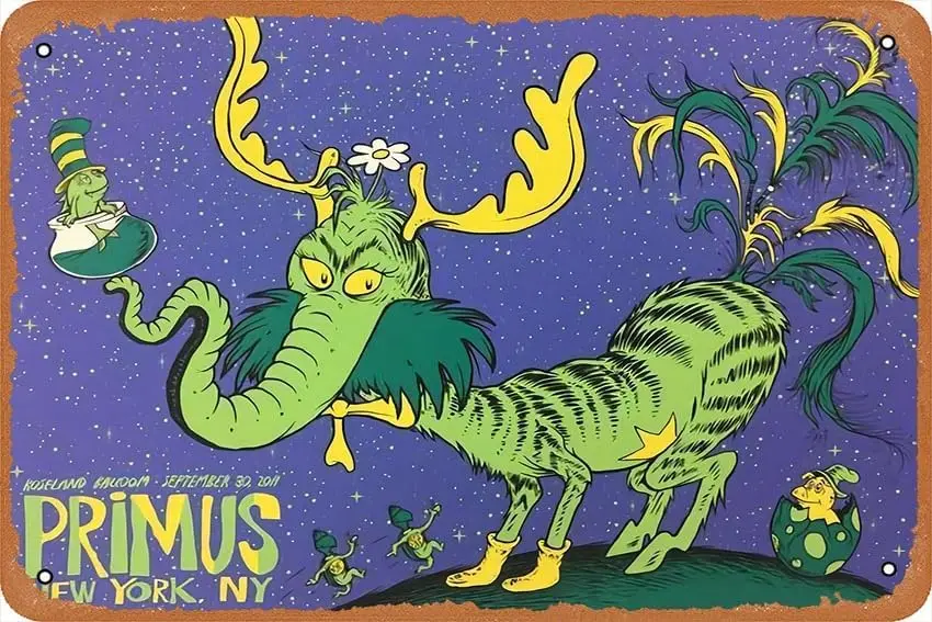 Primus - 2011 Poster Art Print New York City, NY Roseland Ballroom Metal Tin Signs Home Bar Man Cave Vintage Wall Decor Fun sign