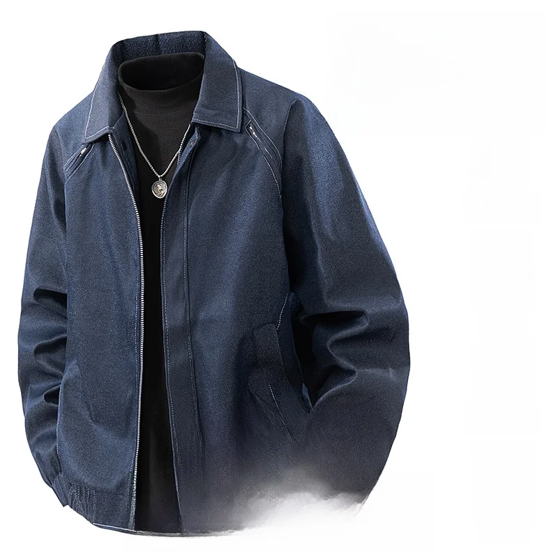 

Мужская джинсовая куртка в американском ретро-стиле, свободного кроя, с отложным воротником, оверсайз, модная верхняя одежда для весны и осени