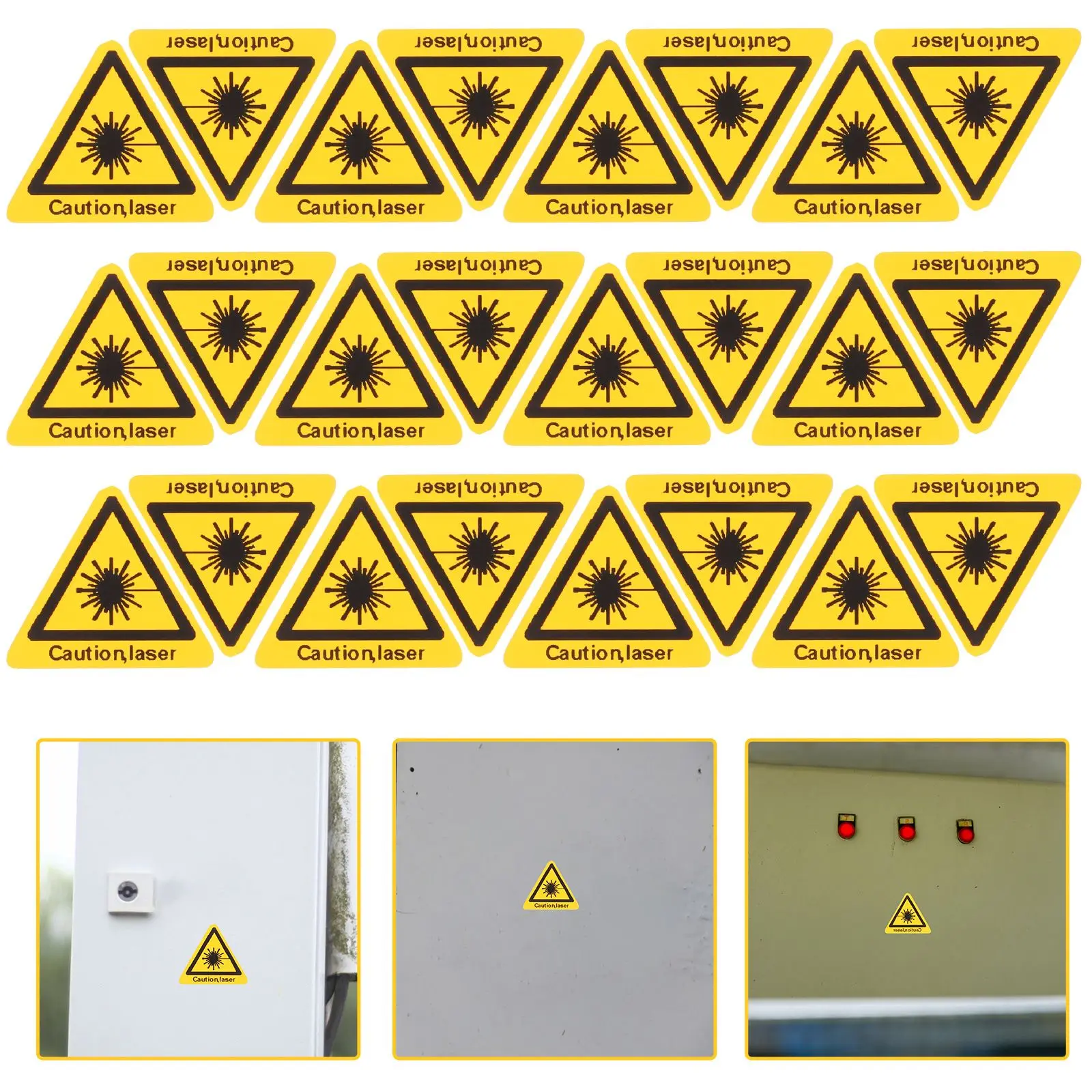 50 Pcs Laser Safety Signs Security Sticker Warning High Pressure Caution Stickers