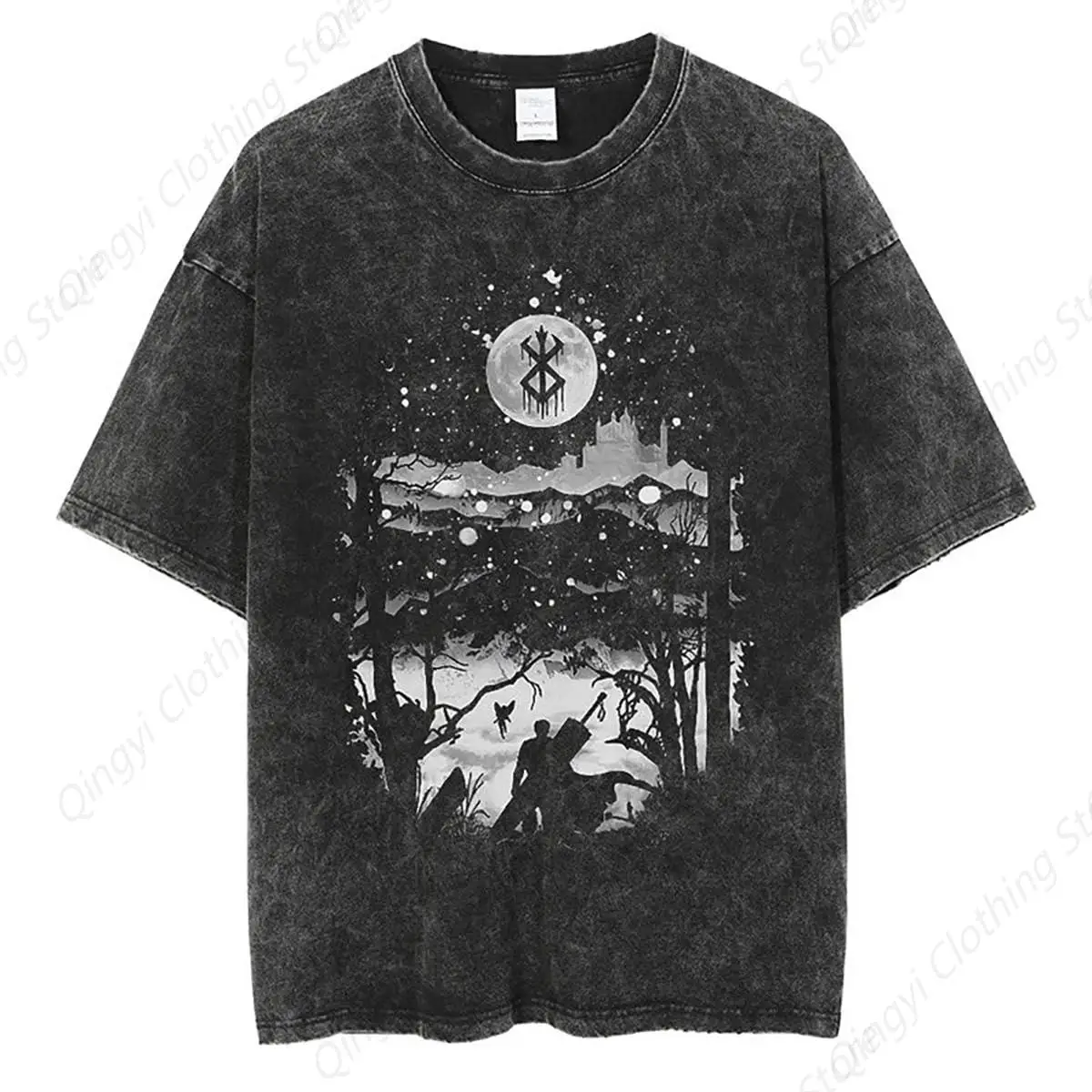 Men's Vintage Anime Graphic Shirts Summer Casual Tee Streetwear Harajuku Top Tshirt