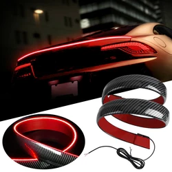 LED Spoiler Lights Universal Carbon Fiber Spoiler Lip Kit For Car Turn Signal Brake Lamps Exterior Accessories Styling Tail Wing