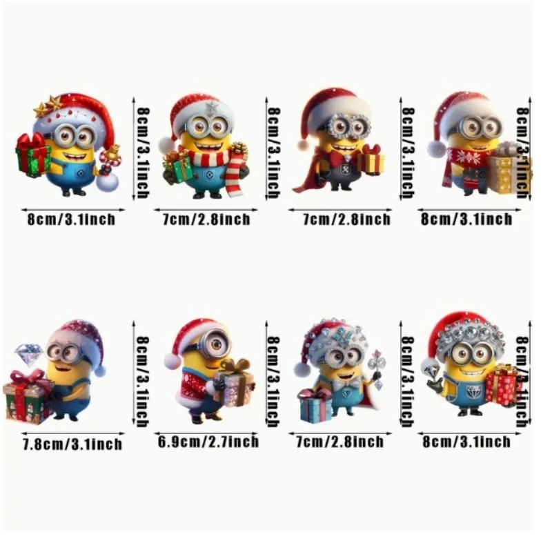 Minions Christmas Decoration Anime 2d Acrylic Christmas Tree Hanging Pendant New Year Home Party Decoration Pendant Jewelry Gift