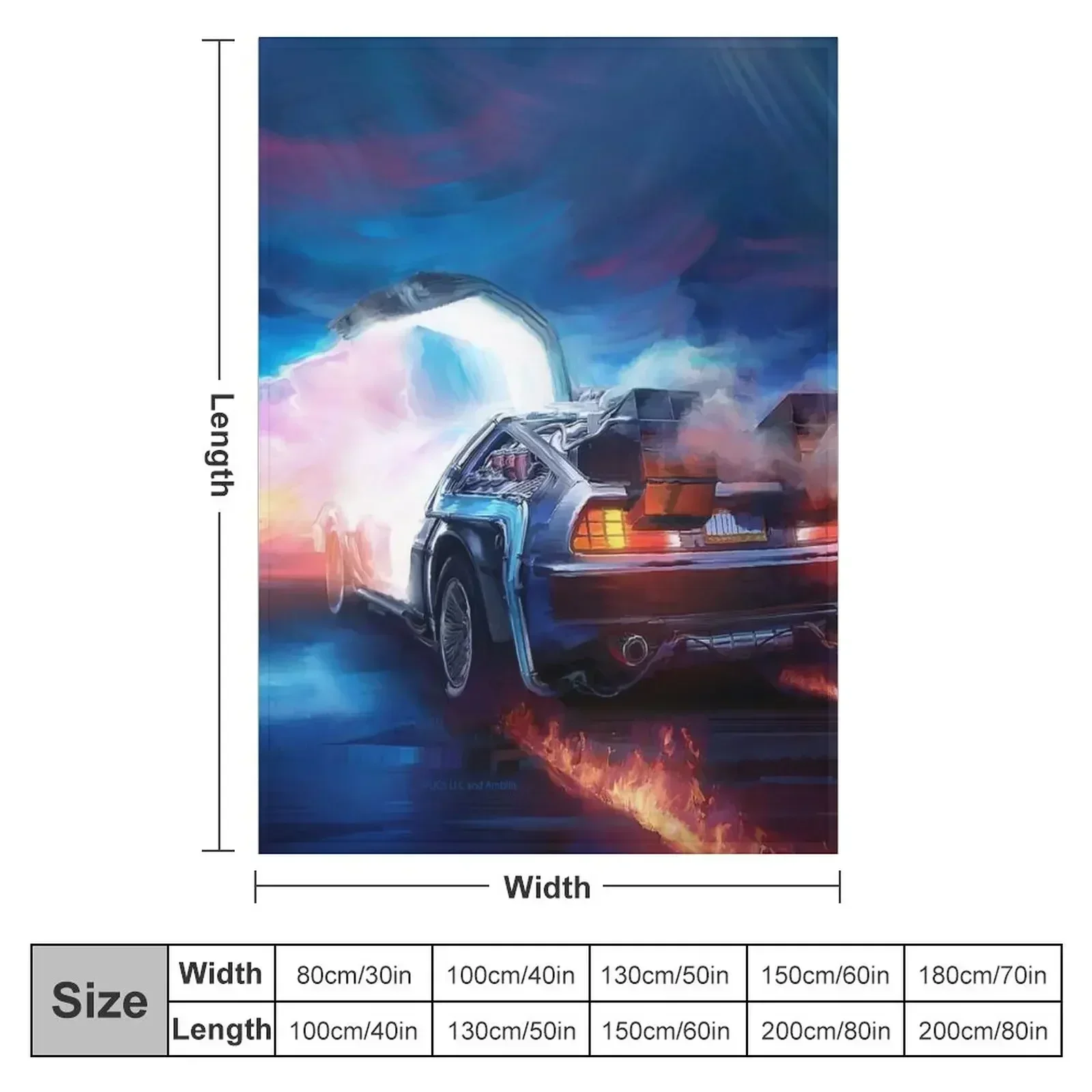 Back to the Future Delorean Time Machine Throw Blanket Bed linens Quilt Sofa Blankets