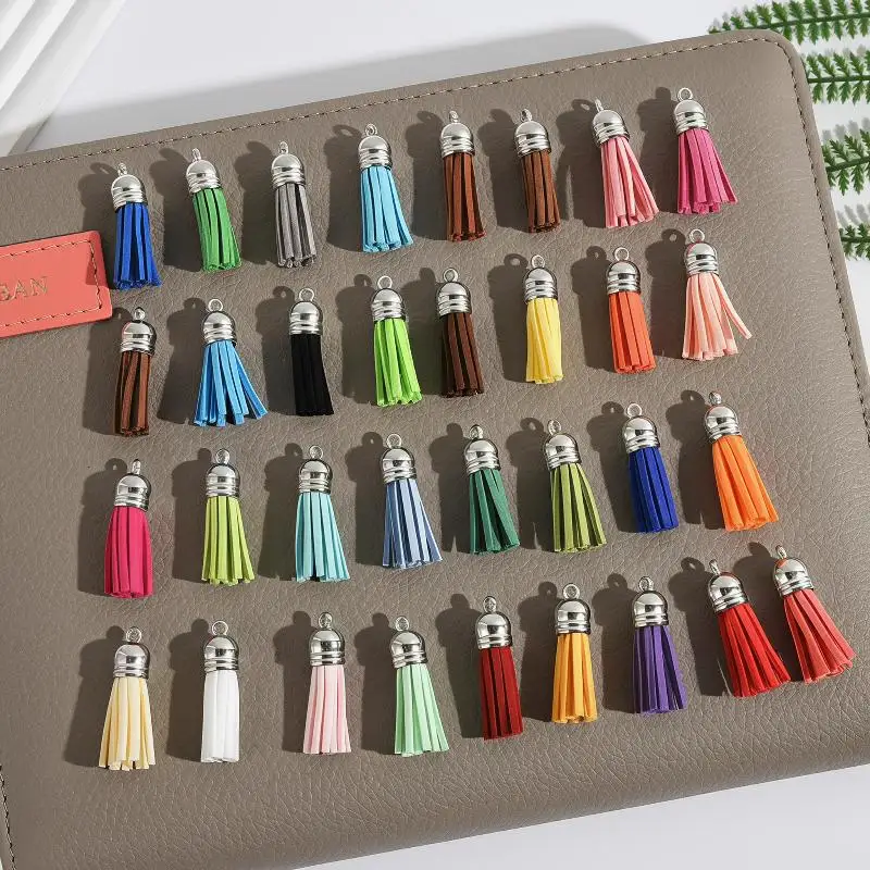 10/20Pcs Faux Leather Tassel Pendants Small Tassels Charms For DIY Jewelry Bracelets Key Chains Bag Decor Handcraft