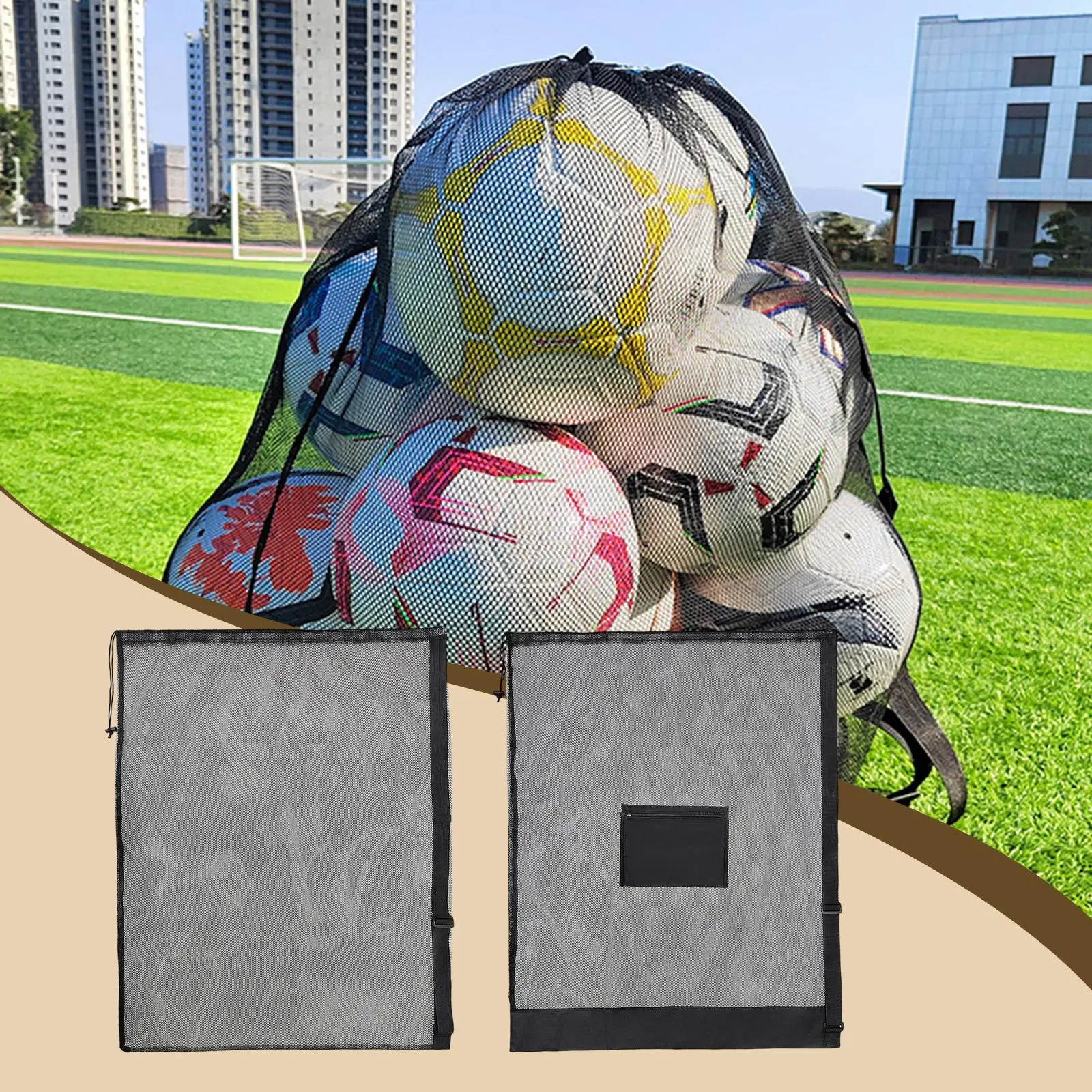 

Регулируемая баскетбольная сумка из сетчатой ткани Оксфорд на шнурке, спортивная сумка через плечо для хранения мячей для футбола, волейбола, пляжных мероприятий