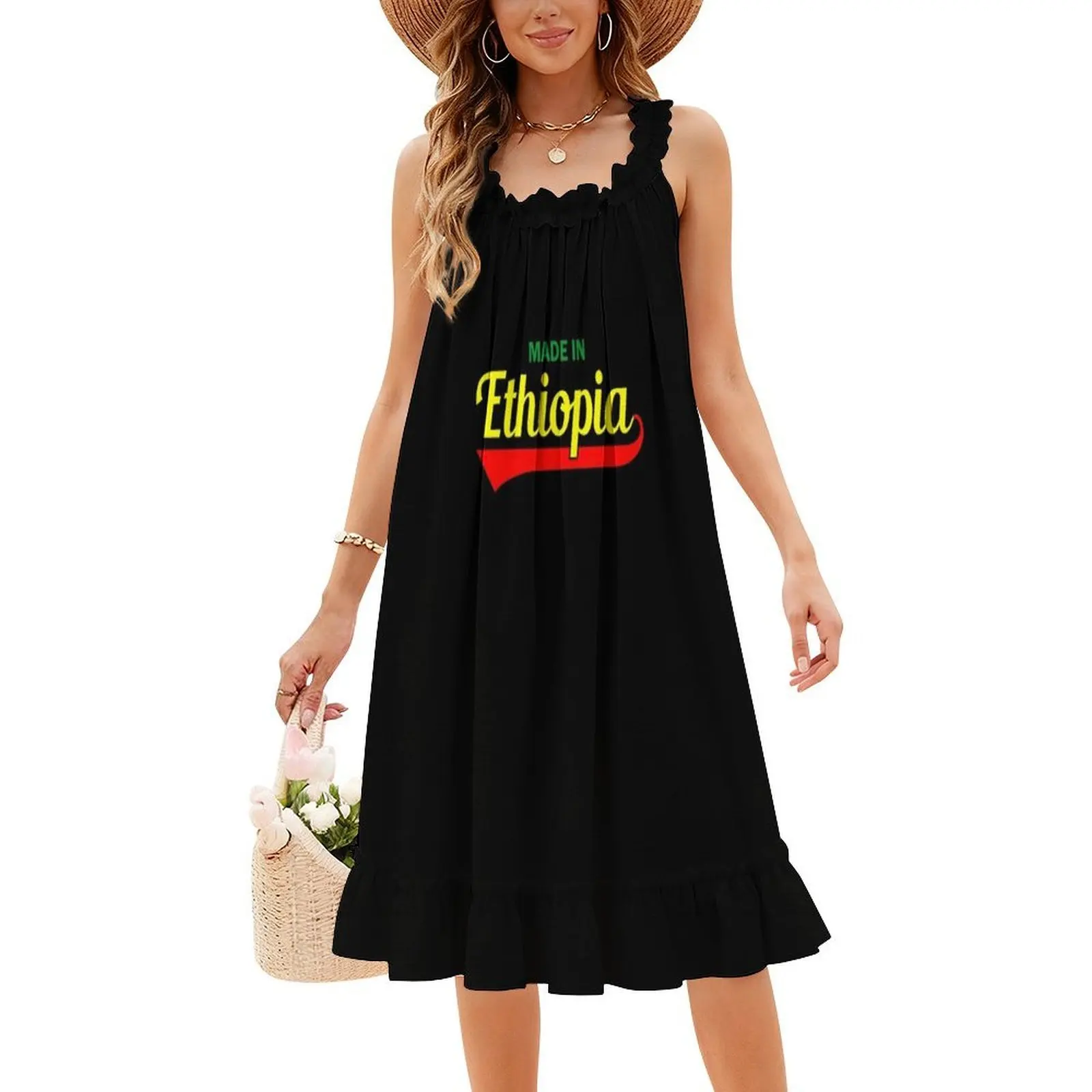 Camisetas de moda etíope, ropa de calle para mujer, vestido de fiesta, ropa de Club estampada a la moda para mujer, etíope, etíope