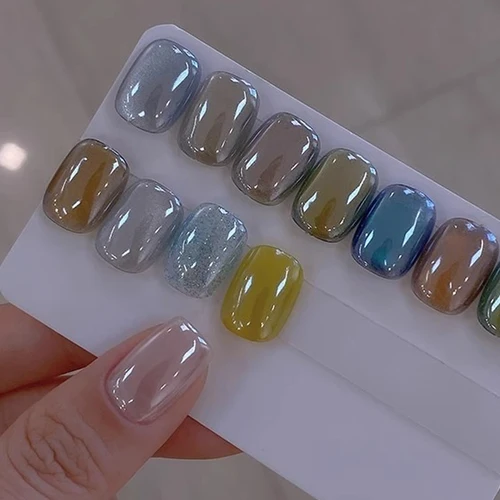 Imagen 2 del producto NICOLE DIARY-polvo de perla chapado en luz de luna para uñas, pigmentos con efecto Aurora de espejo blanco, esmalte de Gel UV, polvo cromado, decoraciones para uñas