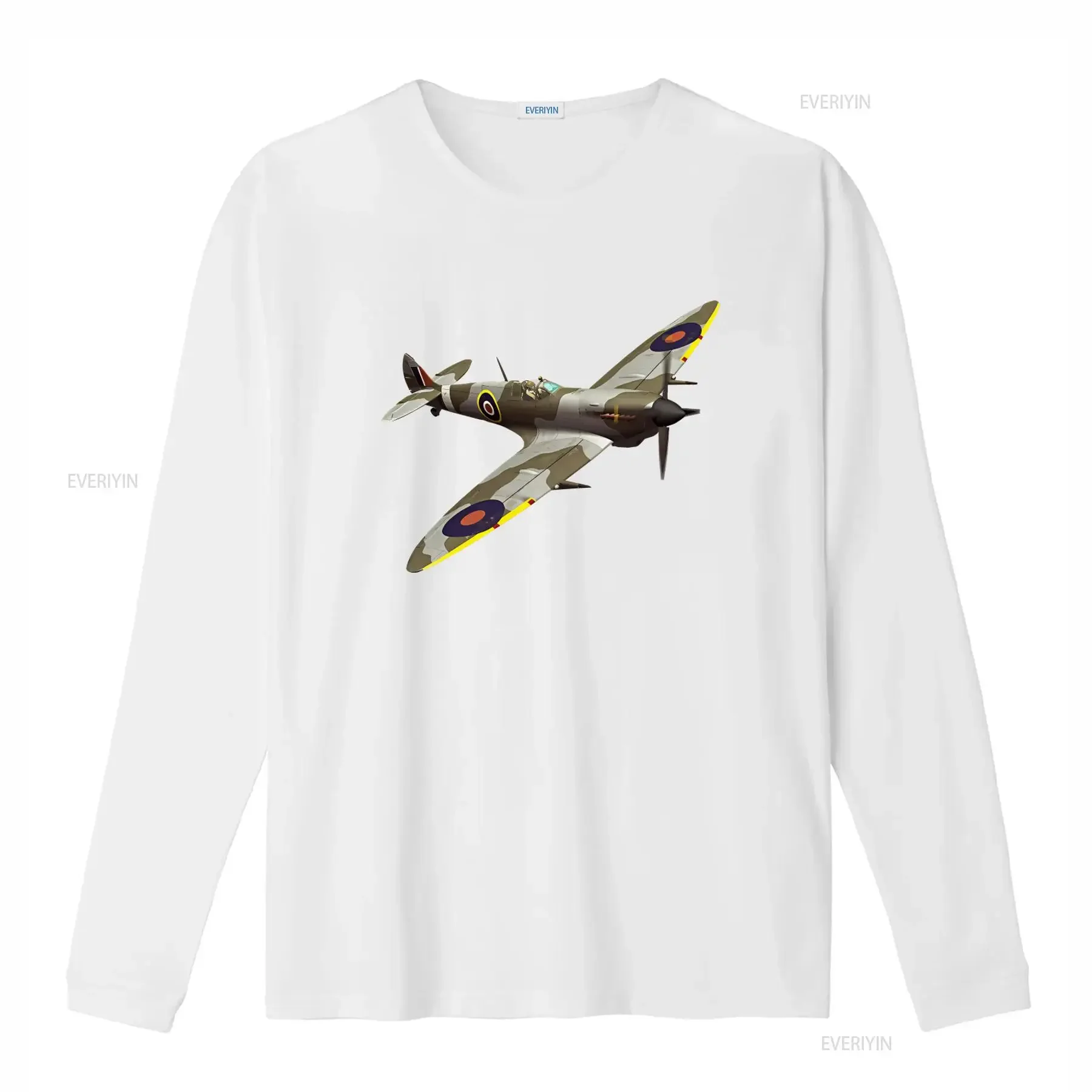 Vintage Supermarine Spitfire Flying Solo Men's Cotton T Shirt Retro Military Aviation Design Comfortable Fit Perfect for view 4