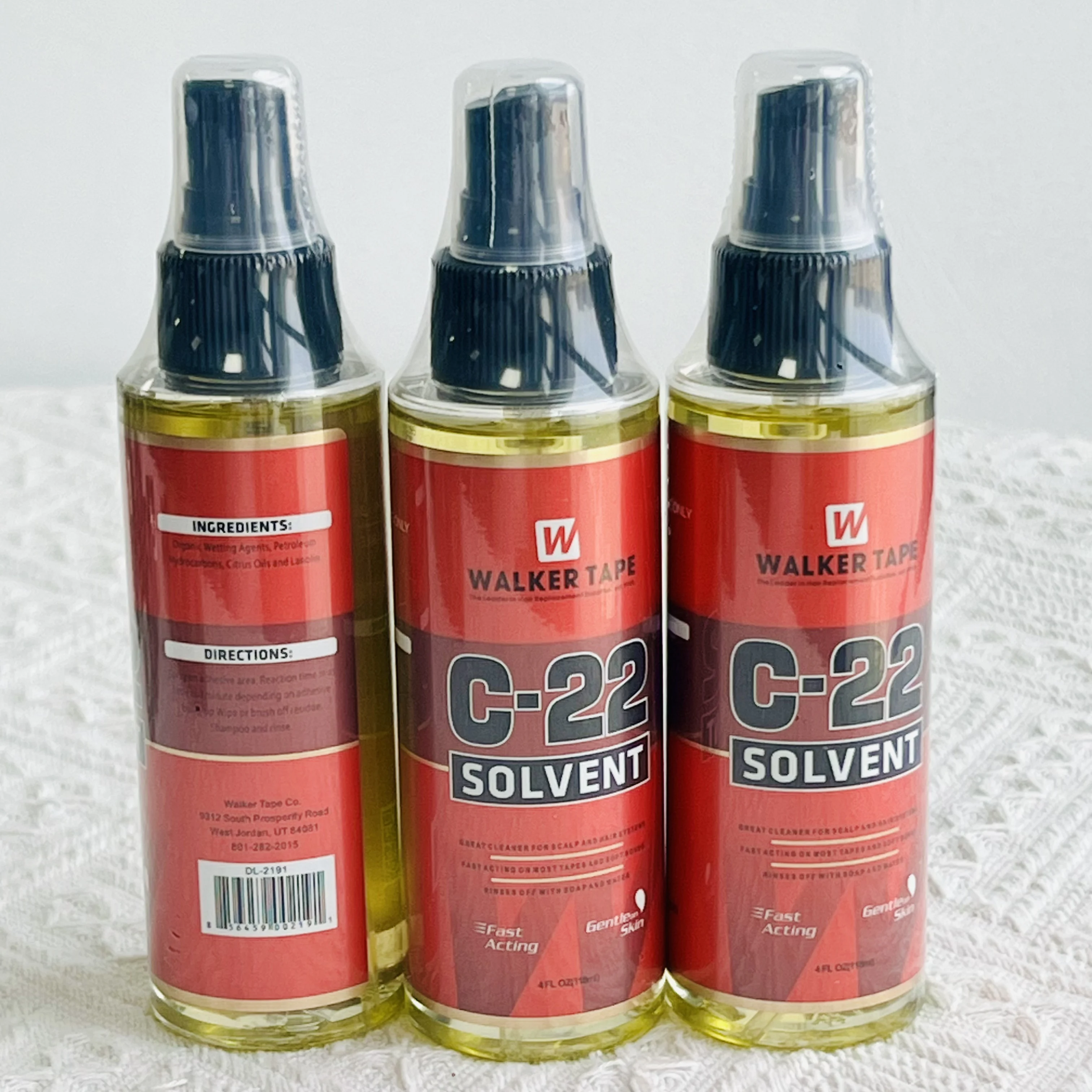 

Walker Tape Solvent Remover, grande limpador para sistemas de couro cabeludo e cabelo, ação rápida na maioria das fitas, C22-4OZ