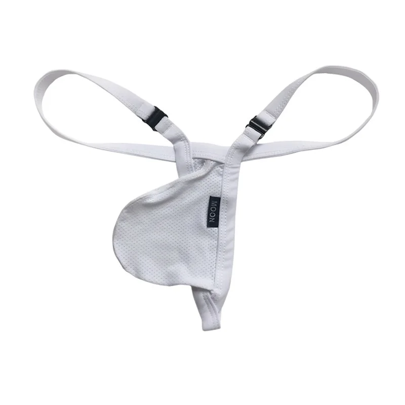 New men's thongs transparent T-pants men's fun transparent low waisted slim fitting T-pants
