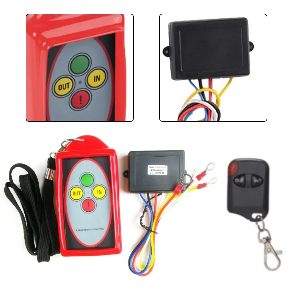 12V 24V Winch Wireless Remote Control Switch Kit Receiver Module with Visual Indicator Suitable for SUVs Trucks Remote Use
