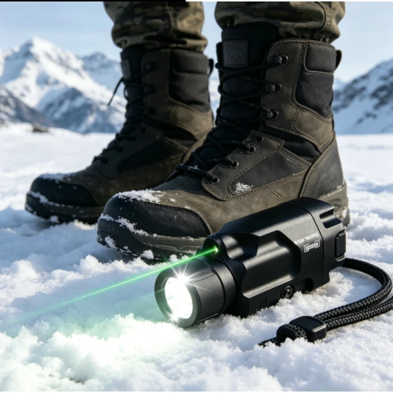 

2026 New Outdoor Shooting Accessory, 800 Lumen Pistol Tactical Light, Red Green Dot LED Strobe 20mm Rail