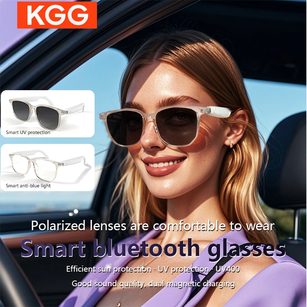 

Умные очки для мужчин и женщин BT Calling BT5.3 Беспроводная сенсорная аудио музыка AI Голосовая удаленная камера с защитой от синего света UV400 Поляризованный объектив