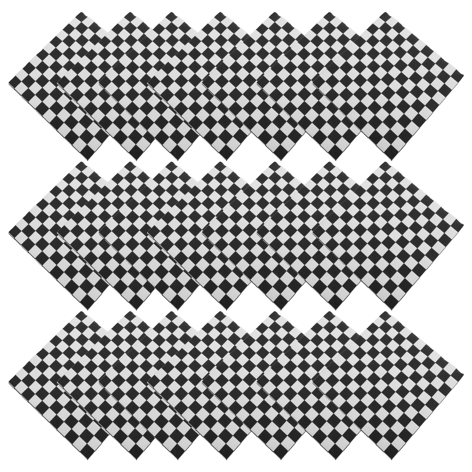 

100pcs Black Checkered Napkins Party Wedding Decorations Guest Hand Checkered Party Decorations Towels Disposable Paper Beverage