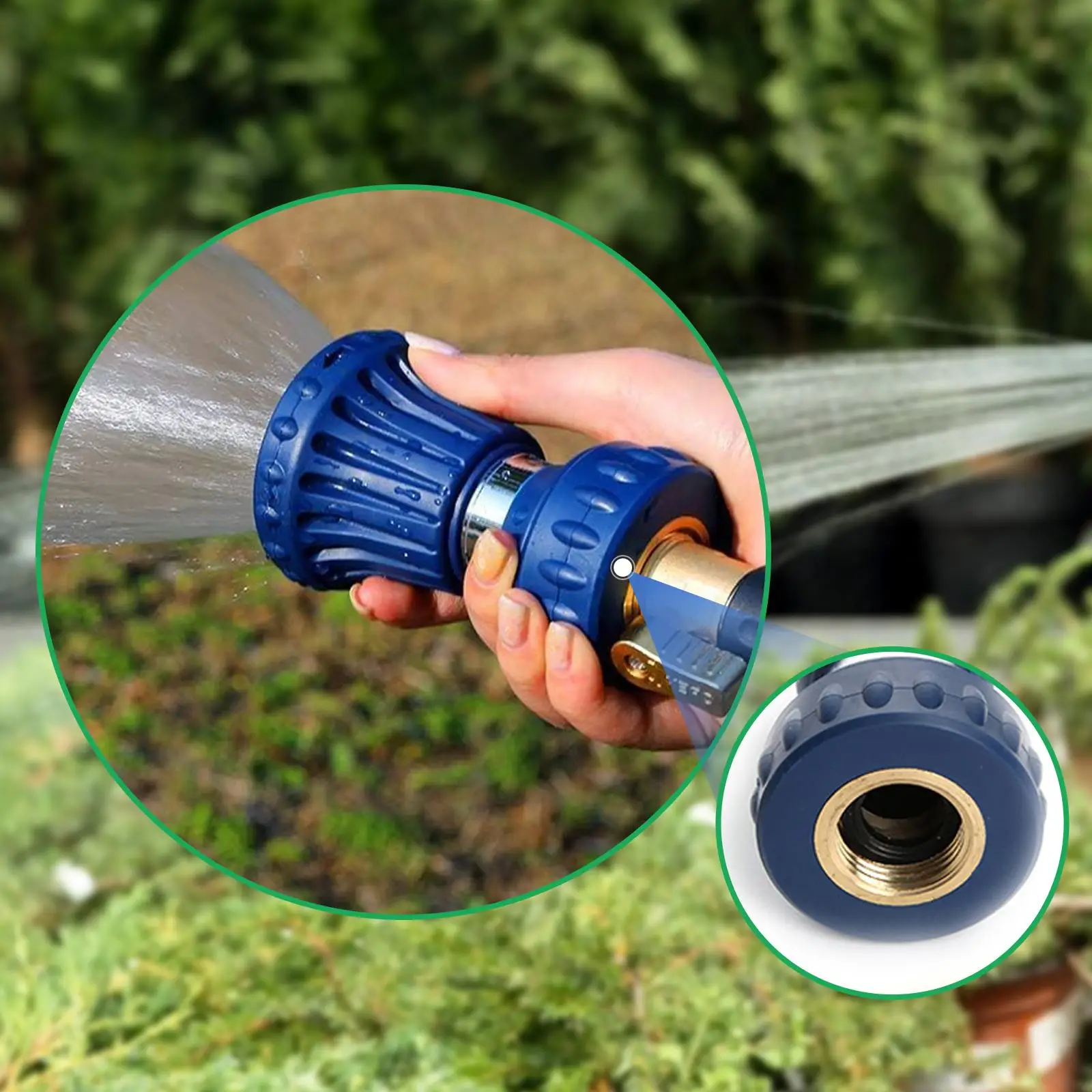 Garden Hose Nozzle Comfortable 0.2-0.55mpa Threaded Connection Fire Hose Nozzle for Driveway Watering Porch Lawn Patio Cleaning