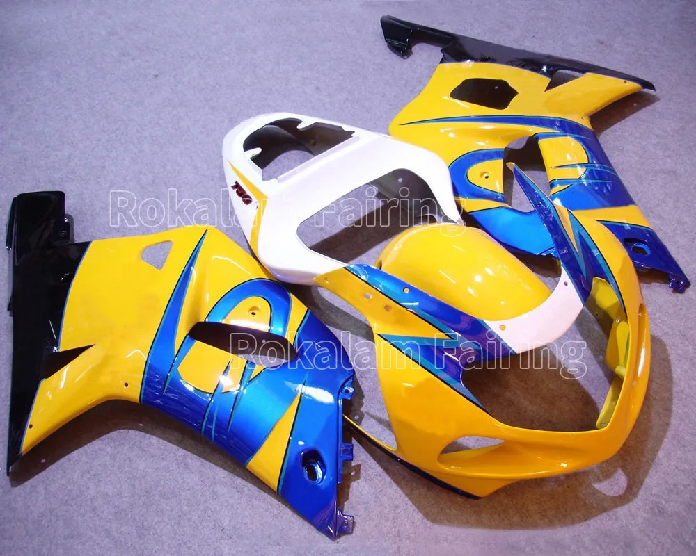 

Hulls For Suzuki GSXR600 GSXR750 K1 2001 2002 2003 GSX-R600 01 GSX-R750 03 Yellow Blue Motorbike Fairing Kit (Injection Molding)