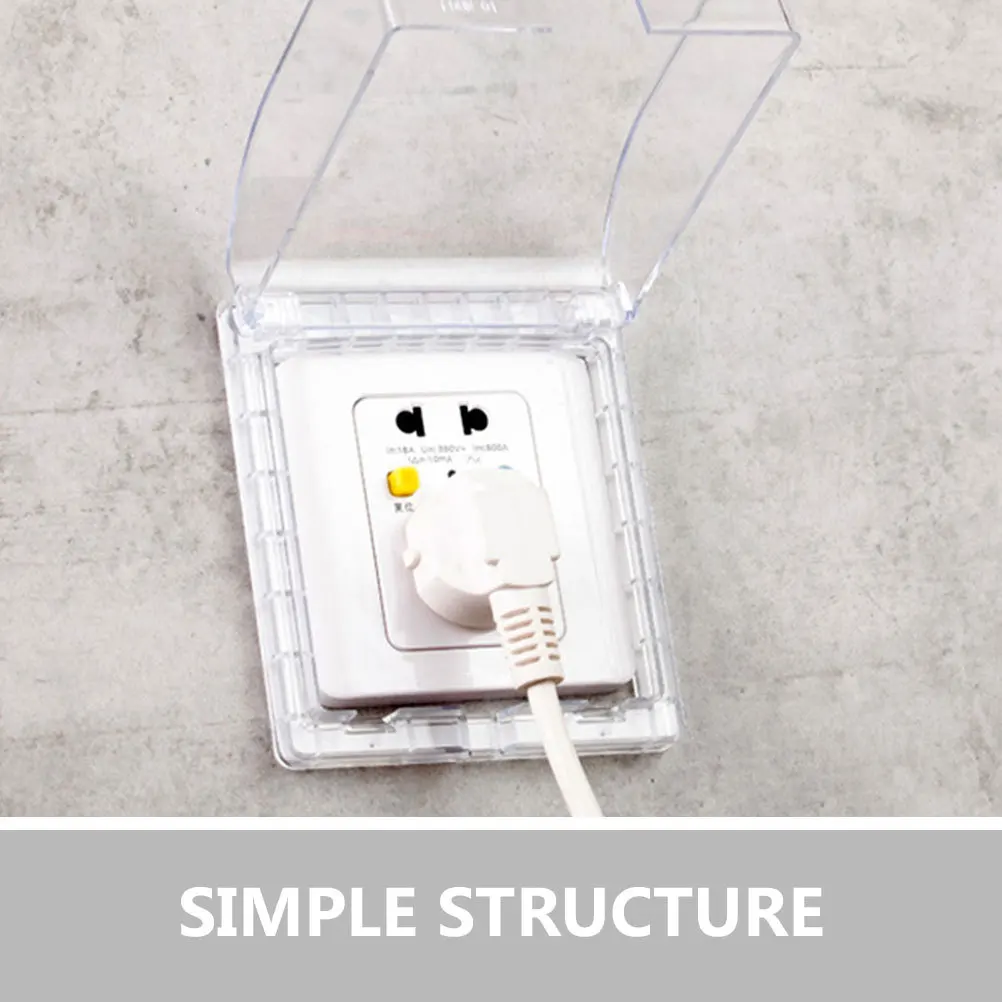 

2Pcs Waterproof Bathroom Outlet Cover Adhesive Wall Socket Protector Home Kitchen Office Decorative Reusable Long Lasting