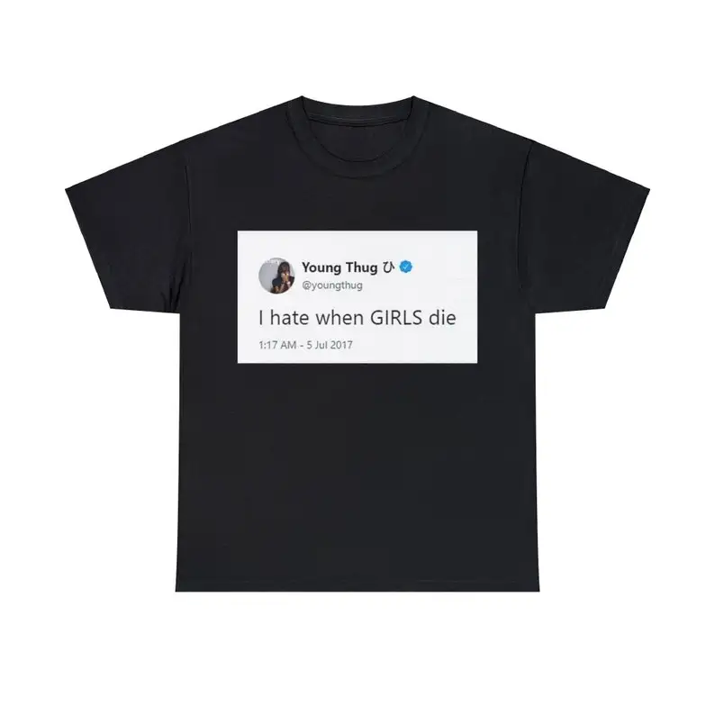 I hate when GIRLS die Meme Hot Selling 100%cotton men's shirt hip-hop short sleeve oversized Women's Short Sleeved Cheap T-shirt