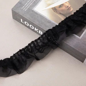 Große Schichten 3D Plifon Stoff Plisada, Frildd, Band Stickerei, Kragenkleid, Plisada -Verkleidung, DIY -Kleidung, Nähdekoration, 5 cm 6 Hauptverkäufe Chiffon in Metro - №4 plissiert